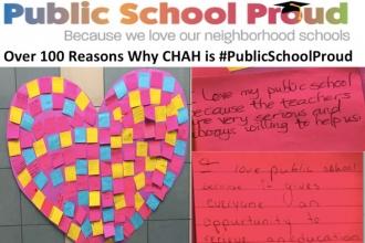 Showing love at Community Health Academy of the Heights in Washington Heights.