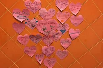 Students show love at Hunter's Point Community Middle School in Long Island City