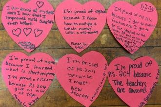 Proud students at PS 204 in Bensonhurst, Brooklyn.