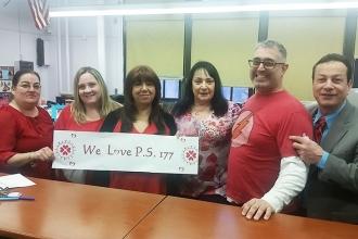 Educators show love for PS 177 in Gravesend, Brooklyn.