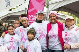 Prekindergarten teacher Gina Gardner (fifth from left) from PS 72 in Manhattan j