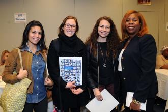 UFT Vice President for Elementary Schools Karen Alford (far right), the director