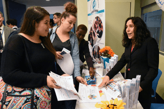 Alessandra Portillo, a teacher at PS 38, and Julia Ramos, a teacher at PS 110, s