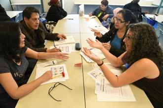 Working together to design a learning activity using visual and verbal skills ar