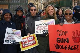 Attending the march were (from left to right) Patricia Blackwell, a retired teac