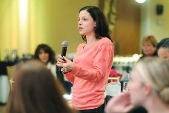 PS 36 Chapter Leader Renee Lucca asks a question about Danielson and evaluations