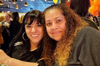 Paraprofessionals Jennifer Catajar (left) and Ramonita Montalbano from PS 279 en