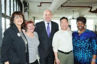 Ellen Driesen and Michael Mulgrew with Alma Cruz, William Wu and Valarie Rogers.