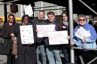 Members leaflet across the city
