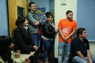 It was standing room only in the teacher’s lounge at PS 106 