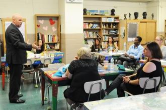 Mulgrew fields questions from District 25’s new chapter leaders.