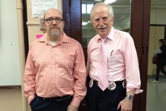 Mr. Posner and Mr. Massato at New Utrecht HS in Brooklyn.