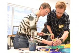 In high gear at one of the workshops 