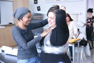 Stephanie Luzzi and Keneisha Turner and Keneisha Turner of PS 94 in Manhattan wr