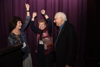 Artist of the Year Linda Stein celebrates her award with others