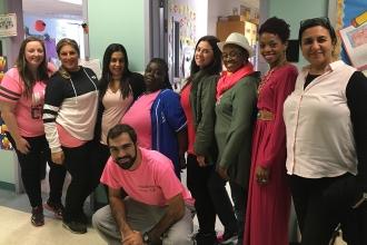 Going pink at PS 65 in Ozone Park, Queens.