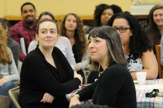 Occupational therapist Julie Meslin (right) and speech therapist Samantha Culber