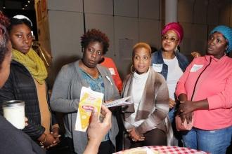 Providers listen to instructions during a workshop