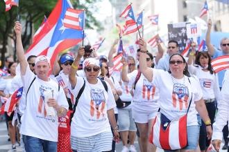 The UFT contingent, with some 200 members in the line of march, begins its journ
