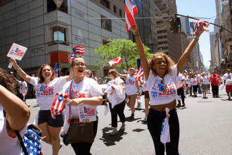 Marchers show their pride.