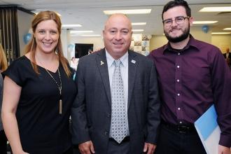 District 25 Representative Joe Kessler (center) with new IS 25 teachers Kristen 