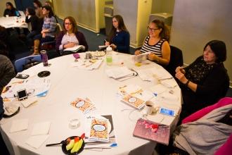 Women sitting around a table