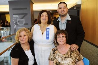 Nickie Zambardino, the winner of the Goldie Colodny Award, with her son, Gary Za