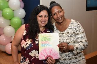 Iris Rosa and Glenda DeLaCruz of A. Phillip Randolph HS in Manhattan attended th