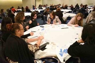School secretaries heard presentations from city and UFT representatives on the 