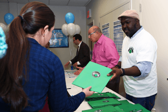 Barry Golbin and Cleyon Caesar from Dial-A-Teacher, the UFT's homework help hotl
