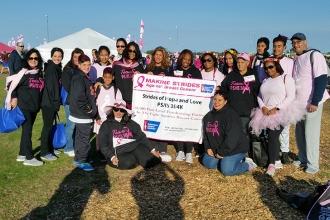 Members from PS/IS 384 in Brooklyn join the walk at Jones Beach.