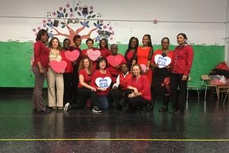 It's hearts for the union at PS 135 in Flatbush.