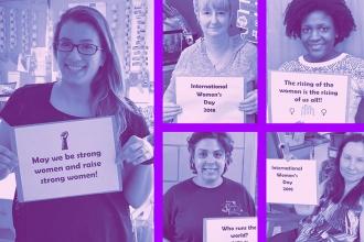 Members show their support at PS 152 in Brooklyn.