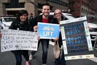 UFT members send a message in New York City.