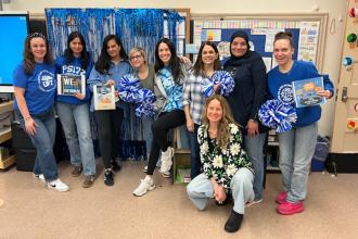 Members at PS 172 in Brooklyn’s Park Slope take a photo during the UFT's Fix Tier 6 Day of Action. 
