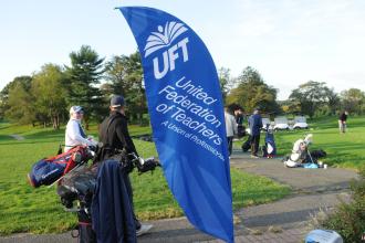 Golfers at a previous UFT Invitational Golf outing