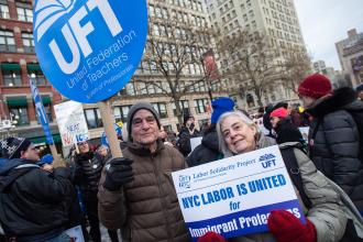Retirees rally for unionists