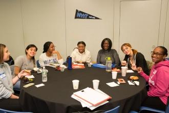 NYIT members show their school pride. 