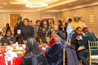 Members and their guests fellowship and enjoy a bounty of culinary delights during the dinner at Antun’s in Queens Village.