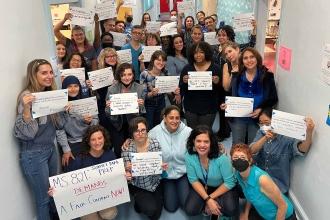 Wearing blue for a fair contract