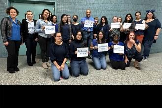 Wearing blue for a fair contract