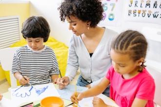 child care provider and children