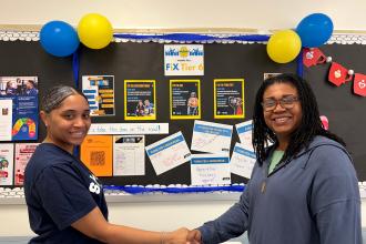 Members at PS 458 in District 12 in the Bronx shake on the need to fix Tier 6.