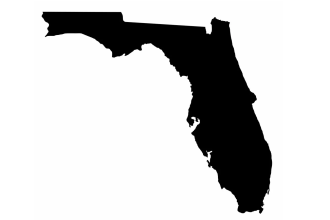 Florida Map Dark Silhouette