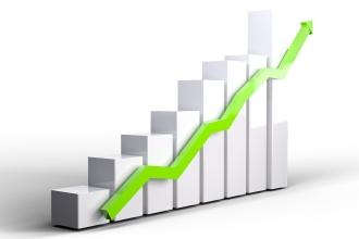 Graph with an arrow going upward