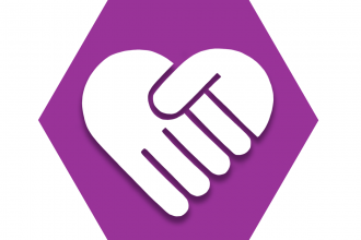 Purple hexagon with a heart