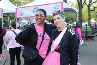 Two teachers and good friends take a photo during the Making Strides Against Breast Cancer walk on October 19. The woman on the right is a breast cancer survivor. 