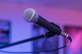 microphone generic blue background