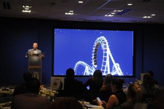 UFT Vice President for Middle Schools Richard Mantell speaks at the inaugural UFT Middle School Awards on May 15, 2025. 
