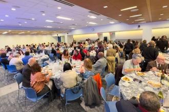 Hundreds of new retirees and guests show up for the luncheon.